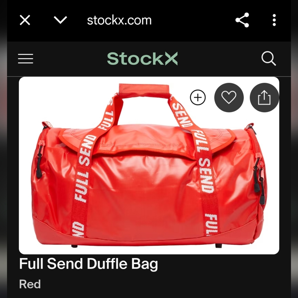 Full Send Red Duffel Gym Bag